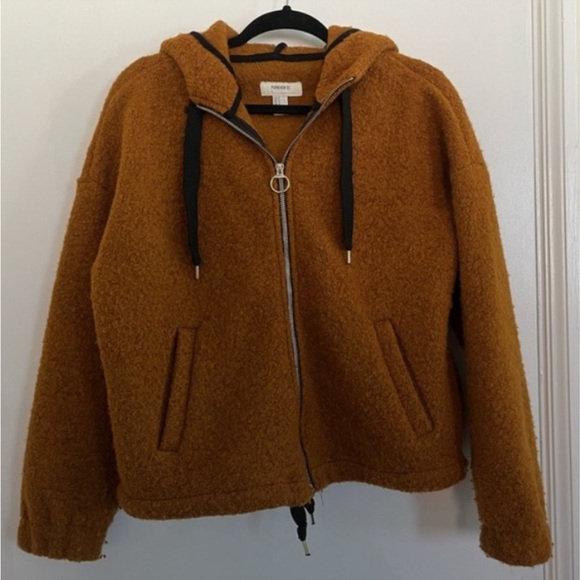 Forever 21 Camel Zip Up Hoodie Jacket - Picture 4 of 4